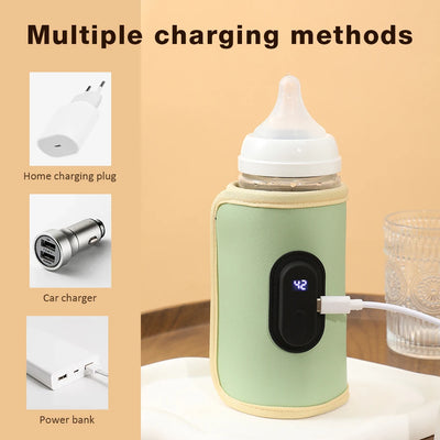 Baby Milk Warmer Nursing Bottle Heater Adjustment Baby Bottle Cup Warmer Portable USB Bottle Warmer Outdoor Travel Accessories