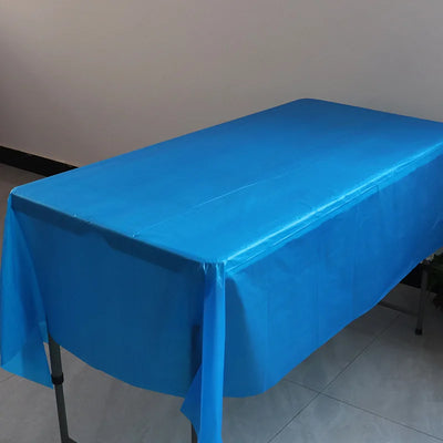 Plastic Disposable Solid Color Tablecloth Birthday Party Wedding Christmas Table Cover Wipe Desk Cloth Decor  Covers Rectangle