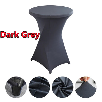 2/1PC Height Stretch Round Tablecloth Cocktail Table Cover Spandex Table Cloth Bar Hotel Party Wedding Elastic Table Cloth Decor