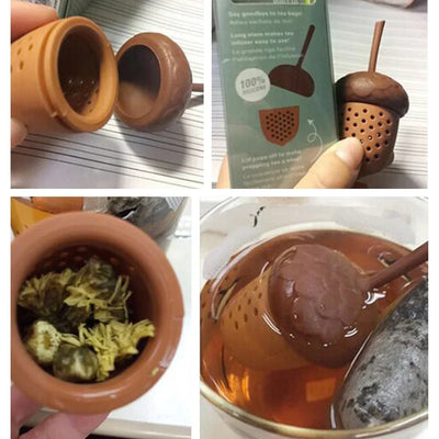Acorn Shape Silicone Tea Infuser Spice Tea Strainer Cooking Seasoning Bag Tea Bag Home Kitchen Gadgets Kitchen Accessory