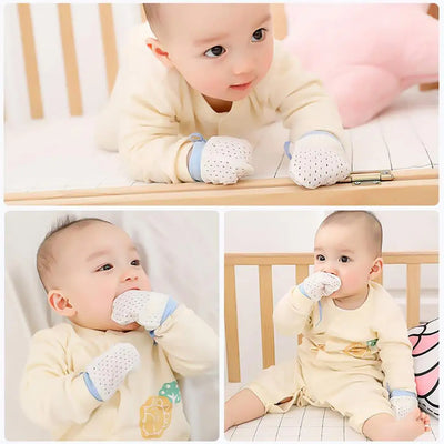 4 PAIRS NYLON BABY GLOVES ANTI-SCRATCHING KIDS ACCESSORIES ANTI-GRASPING SCRATCH MITTENS HAND-GUARD SUPPLIES