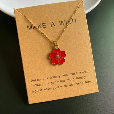 Korean Fashion Flower Pendant Necklace for Girl Women White Yellow Color Trendy Choker Necklace Gift for Summer Wholesale