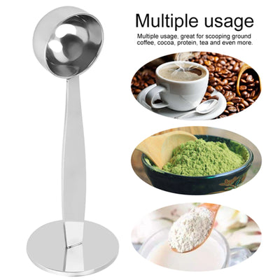 2 In 1 Coffee Powder Tamping Scoop Stainless Steel Measuring Spoon Coffee Bean Coffee Maker Grinder Accessories Kitchen Tools