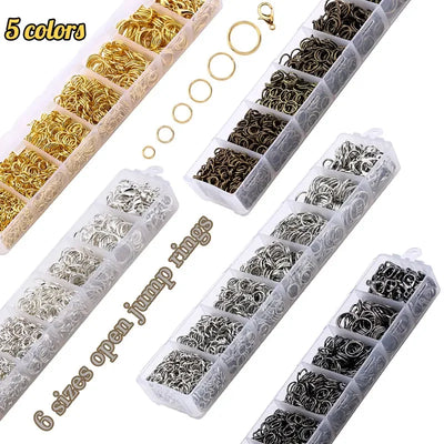 Zinc Alloy Open Jump Rings Lobster Clasps for DIY Bracelet Necklace Chain Accessories Making Supplies Jewelry Findings Kits