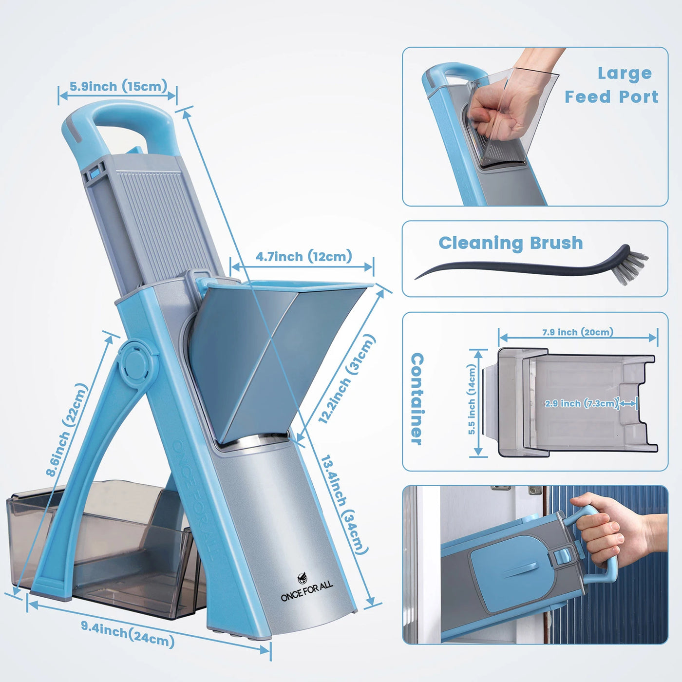 Kitchen Accessories Mandoline Slicer, ONCE FOR ALL. Vegetable Slice, Food Chopper, Cutter, Dicer Fruit, French Fry, Julinner