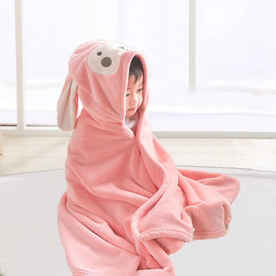 1Pc Children's Bath Towel Neutral Baby Animal Face Hooded Towel Newborn Bath Towel Boys Girls Must Have