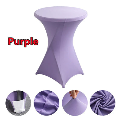 2/1PC Height Stretch Round Tablecloth Cocktail Table Cover Spandex Table Cloth Bar Hotel Party Wedding Elastic Table Cloth Decor