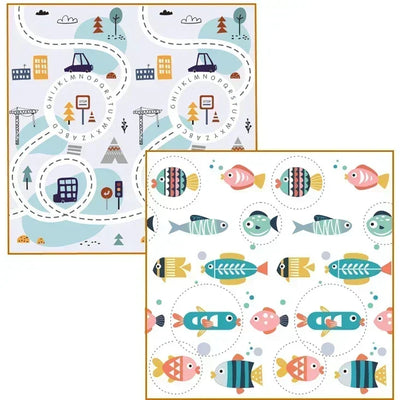 Foldable Cartoon Play Mat Kid Rug Puzzle Infant Carpet Waterproof Early Education Gym Baby XPE Crawling Pad Rug Developing Mat