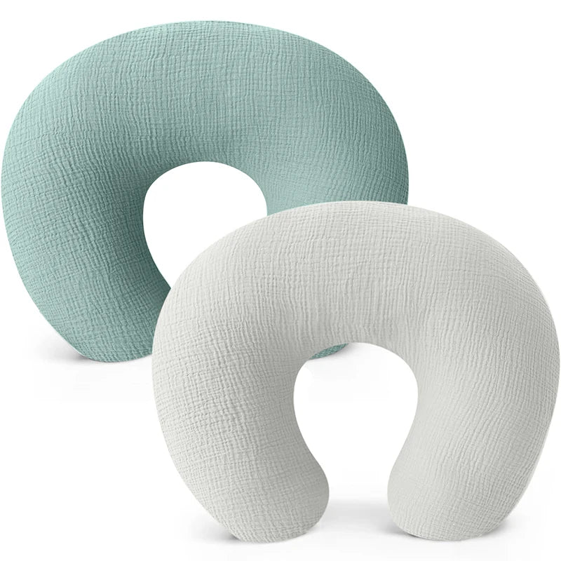 2PCS/set Nursing Pillow Cover for Breastfeeding Pillows Ultra-Soft Muslin Cotton Baby Nursing Pillow Fits Newborn Feeding Pillow