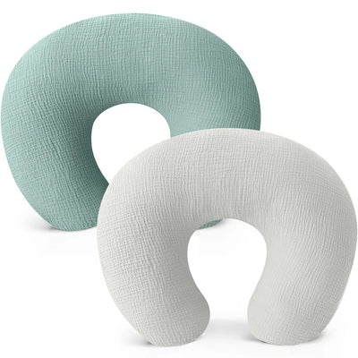 2PCS/set Nursing Pillow Cover for Breastfeeding Pillows Ultra-Soft Muslin Cotton Baby Nursing Pillow Fits Newborn Feeding Pillow