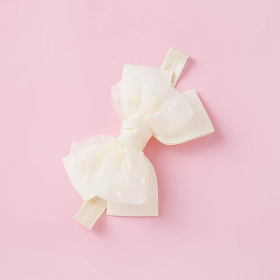 Baby Gauze Bow Headband Kawaii Princess Solid Color Bowknot Hair Band For Newborn Girls Soft Elastic Children's Hair Accessories