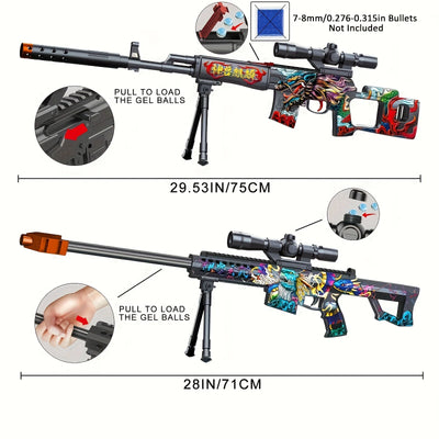 MINI NEW SVD Sniper Gun, Shooting Toy Gel Ball Blaster With Bracket, Fully Manual Outdoor Toy Model Without Charging,