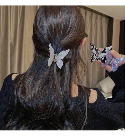 Butterfly Hair Claw New Vintage Acetate Fiber Sweet Colorful Hair Accessories Women Hair Clamps Hair Clip Crab Headband Clips
