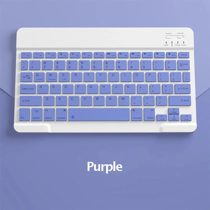 10-INCH SPANISH/ENGLISH BLUETOOTH KEYBOARD – WIRELESS RECHARGEABLE UNIVERSAL KEYBOARD FOR IPAD AIR/PRO, PHONE, TABLET, LAPTOP