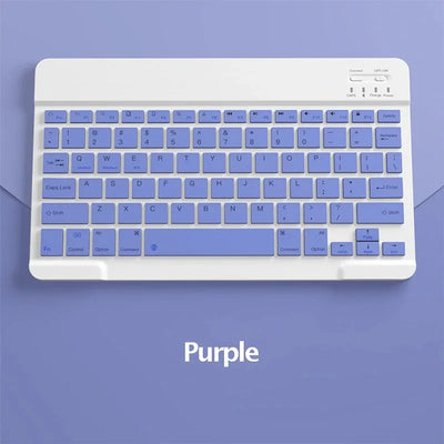 10-INCH SPANISH/ENGLISH BLUETOOTH KEYBOARD – WIRELESS RECHARGEABLE UNIVERSAL KEYBOARD FOR IPAD AIR/PRO, PHONE, TABLET, LAPTOP