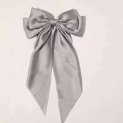 2023 New Women Large Bow Hairpin Summer Chiffon Big Bowknot Stain Bow Barrettes Women Solid Color Ponytail Clip Hair Accessories