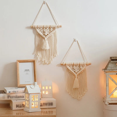 Hand-woven Color Macrame Wall Hanging Ornament Bohemian Craft Decoration Gorgeous Tapestry For Home Living room Home Decor Craft