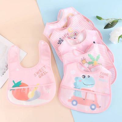 Random Mixed 3/5pcs Feeding Baby Bibs Waterproof No Sleeved Bibs for Baby Bib Saliva Boy Burp Cloths Newborn Slabbetjes Things