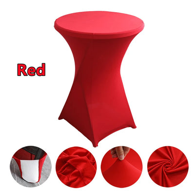 2/1PC Height Stretch Round Tablecloth Cocktail Table Cover Spandex Table Cloth Bar Hotel Party Wedding Elastic Table Cloth Decor