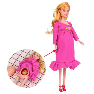 Childrens Toys Dolls 1pcs Educational Real Pregnant Doll Suit Mom Doll Have A Baby In Her Tummy for Barbies Doll Child Toy