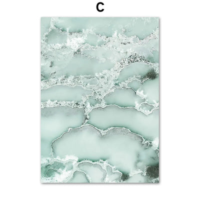 Sand Waves Gold Palm Posters Abstract Green Marble Line Coral Wall Art Print Canvas Painting Wall Pictures For Living Room Decor
