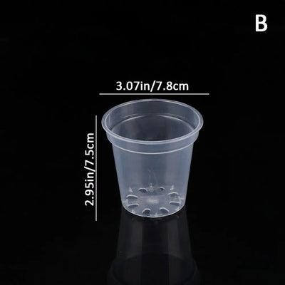 1PC DIY Planter Pot Transparent Plastic Round Starting Pot Anti-Deformation Large Capacity Orchid Nursery Container Garden