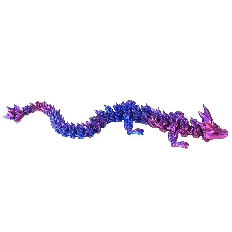 3D Printed Gem Dragon Glow in The Dark Rotatable Articulated Dragons Crystal Figures Action Toy Desktop Ornament Birthday Gifts