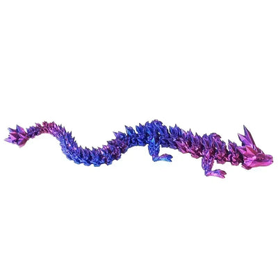 3D Printed Gem Dragon Glow in The Dark Rotatable Articulated Dragons Crystal Figures Action Toy Desktop Ornament Birthday Gifts