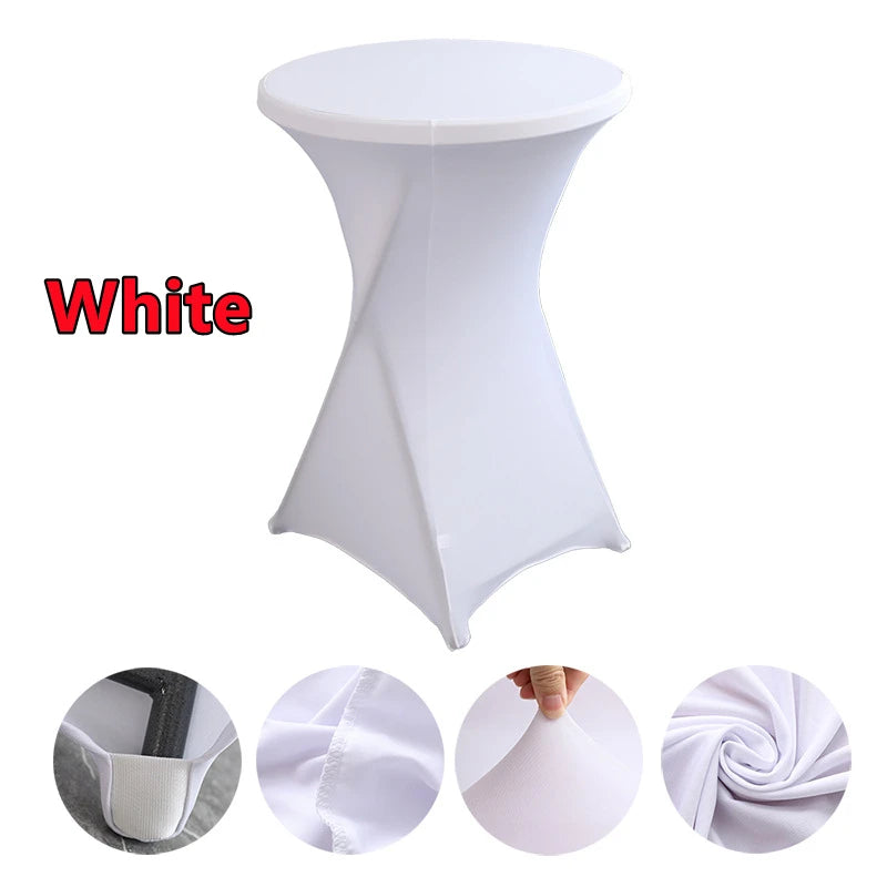 2/1PC Height Stretch Round Tablecloth Cocktail Table Cover Spandex Table Cloth Bar Hotel Party Wedding Elastic Table Cloth Decor