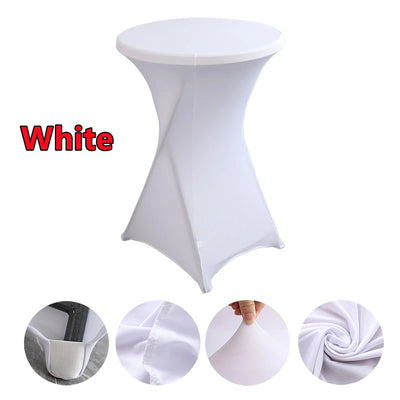 2/1PC Height Stretch Round Tablecloth Cocktail Table Cover Spandex Table Cloth Bar Hotel Party Wedding Elastic Table Cloth Decor