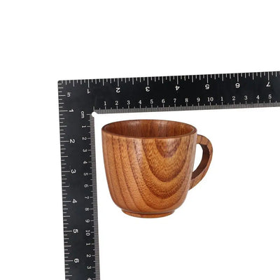 Drinkware Vintage Wooden Tea Cup Japanese Style Handmade Wood Coffee Mug with Handle Solid Wood Drinking Cup Restaurant