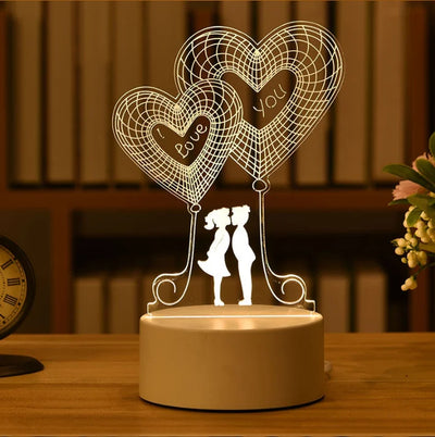3D Lamp Acrylic USB LED Night Lights Neon Sign Lamp Xmas Christmas Decorations for Home Bedroom Birthday Decor Wedding Gifts