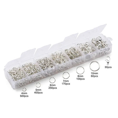 Zinc Alloy Open Jump Rings Lobster Clasps for DIY Bracelet Necklace Chain Accessories Making Supplies Jewelry Findings Kits