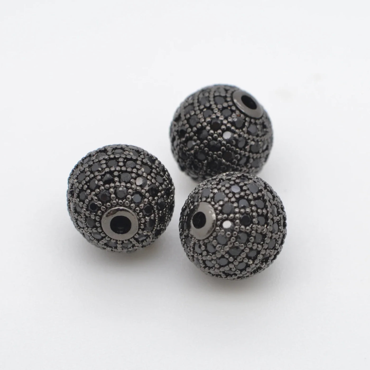 Beads for Jewelry Making Gold Silver Color Accessories Paved Zircon Spacer Bead String Beaded Diy Necklace Bracelet Chain Charms