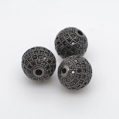 Beads for Jewelry Making Gold Silver Color Accessories Paved Zircon Spacer Bead String Beaded Diy Necklace Bracelet Chain Charms