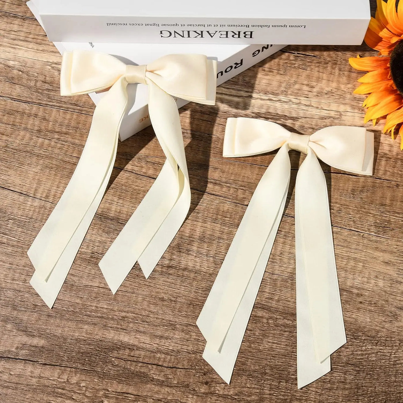 2Pcs Ribbon Tassel Bow Hair Clips for Women Elegant Satin Long Tassel Hairpins Barrettes Girls Fashion Hair Accessories Gift