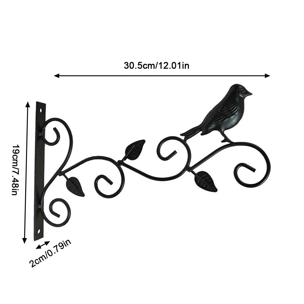 Hanging Bracket Hooks Hanger Wall Bird Flower Pot Basket Planter Lantern Metal Feeder Chime Wind Mount Hook Garden Decor