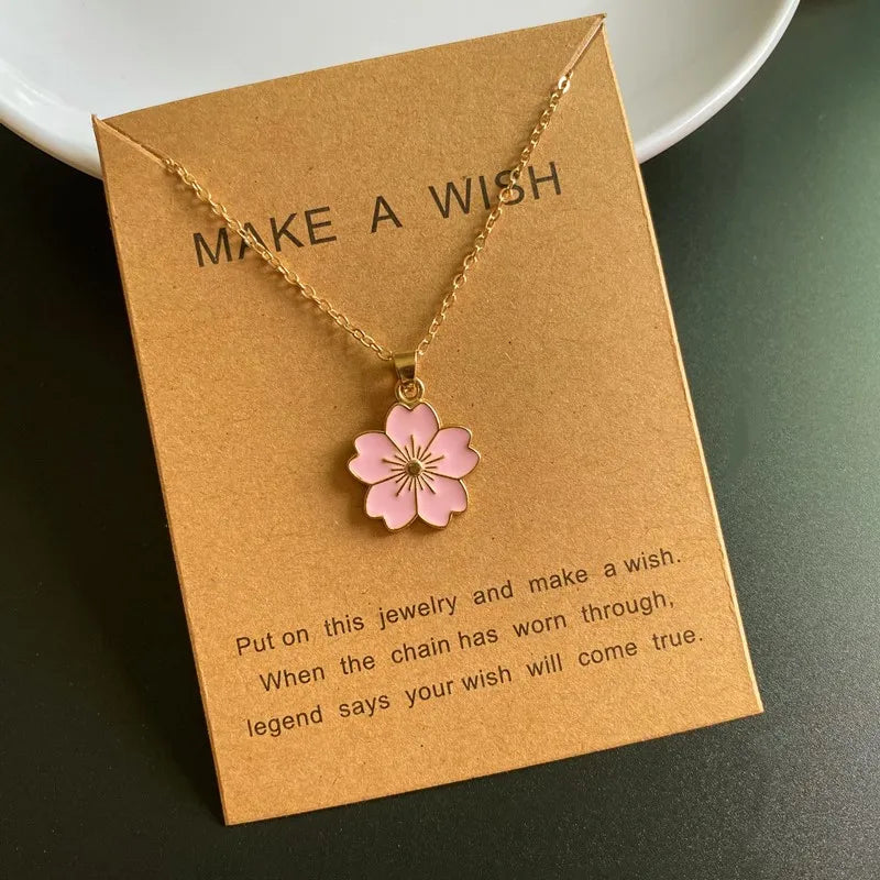 Korean Fashion Flower Pendant Necklace for Girl Women White Yellow Color Trendy Choker Necklace Gift for Summer Wholesale