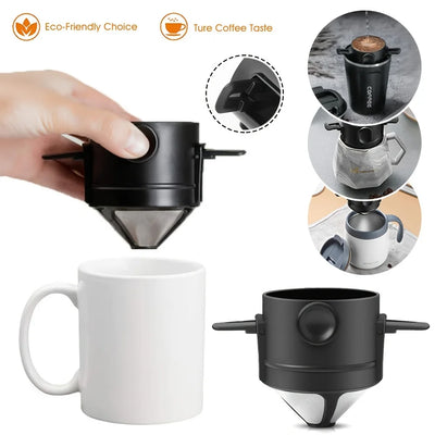 Coffee Maker Portable Pour Over Coffee Maker Set With Stainless Steel Coffee Mug Collapsible Pour Over Coffee Filter For Travel