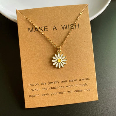 Korean Fashion Flower Pendant Necklace for Girl Women White Yellow Color Trendy Choker Necklace Gift for Summer Wholesale