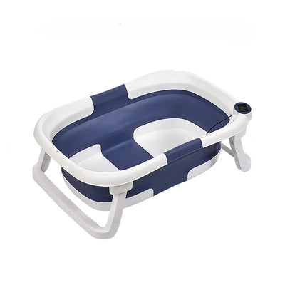 Real-time Temperature Silicone Baby Take A Bath Bathtub Non-Slip Foot Bath Bucket Folding Bathroom With Temperature Sensing