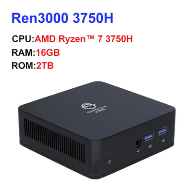 GenMachine New Mini PC AMD 3750H CPU Windows 11 Ryzen DDR4 USB WIFI 5 1000M AMD NUC Gaming Diy Gaming Computer Ordenador