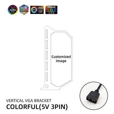 White GPU Bracket RGB VGA Stand Video Card Support ASUS ROG Vertical 12V/5V Customized Gamers MOD PC RTX4090 Blanc Holder DIY