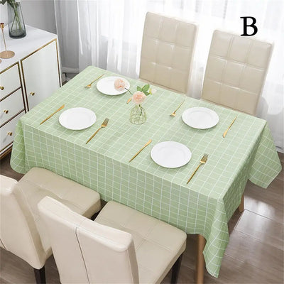 Nordic Style Grid Printed Household Waterproof  Oil Resistant Dining Table Cloth Table Cover Party Decoration Rectangular