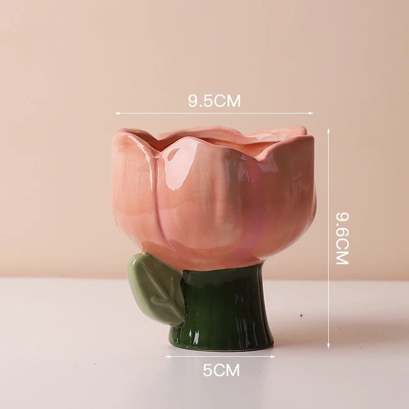 Cartoon Animal Ceramic Flower Pot Succulent Flowerpot Desktop Small Plant Pot Garden Pots Garden Supplies Potting Decoration
