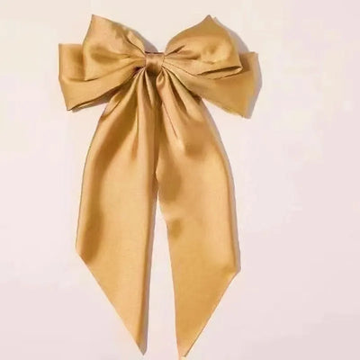 2023 New Women Large Bow Hairpin Summer Chiffon Big Bowknot Stain Bow Barrettes Women Solid Color Ponytail Clip Hair Accessories