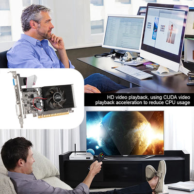 GT610 2/1G Video Card PCIE X16 2.0 NVIDIA GeForce GT 610 DDR3 Graphics Card VGA HD DVI 64Bit 810MHz GT610 GPU Desktop Computer