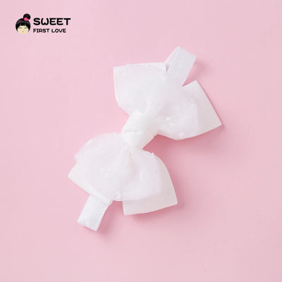 Baby Gauze Bow Headband Kawaii Princess Solid Color Bowknot Hair Band For Newborn Girls Soft Elastic Children's Hair Accessories