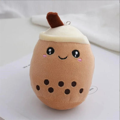 Cute Stuffed Plush Bubble Tea Food Milk Cup Plushie Pillow Mini Simulation Keychain Pendant Soft Plush Doll Toys Gifts for Kids
