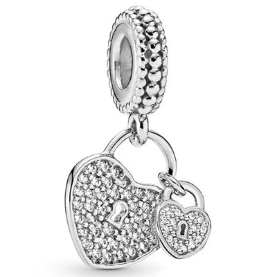 2024 New 925 Silver Plated Diamond Heart Bell Loose Charm Beads For Pandora DIY Bracelet Necklace Jewelry Accessories Gifts